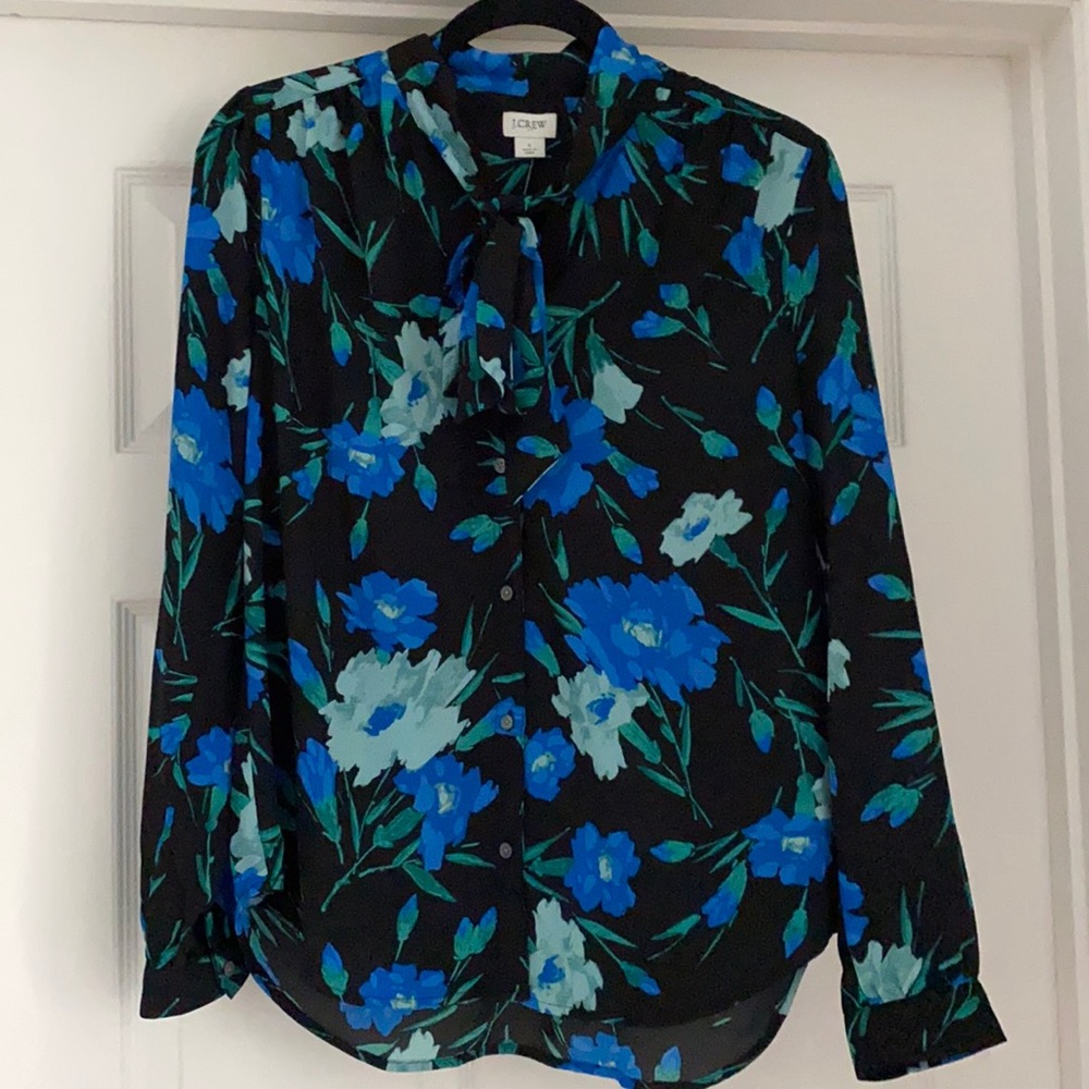 J.Crew floral button down blouse size small